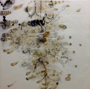 Suzanne McClelland acryllic, clay, gesso, charcoal on canvas