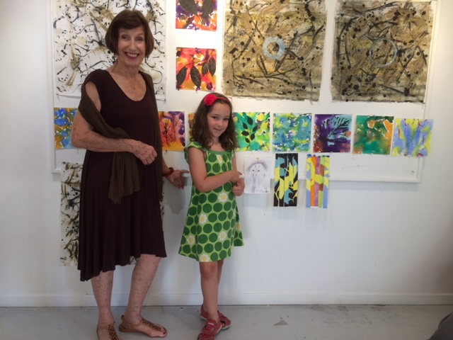 With a young friend, also displayig her art, during my open studio at Moulin à Nef, Auvillar.